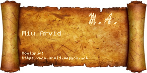 Miu Arvid névjegykártya